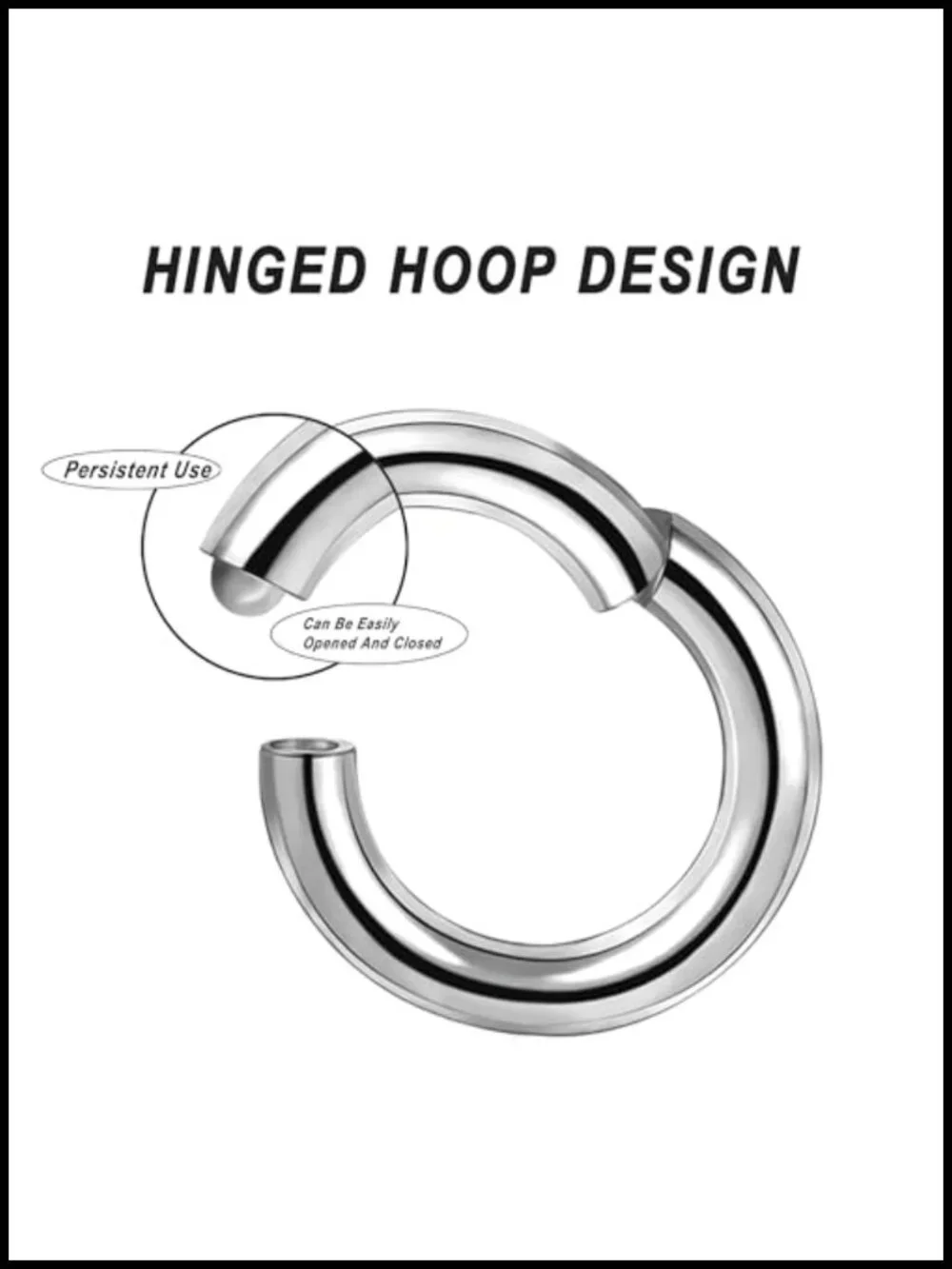 G23 Titanium Septum Rings Hinged Nose Hoop Piercing Jewelry
